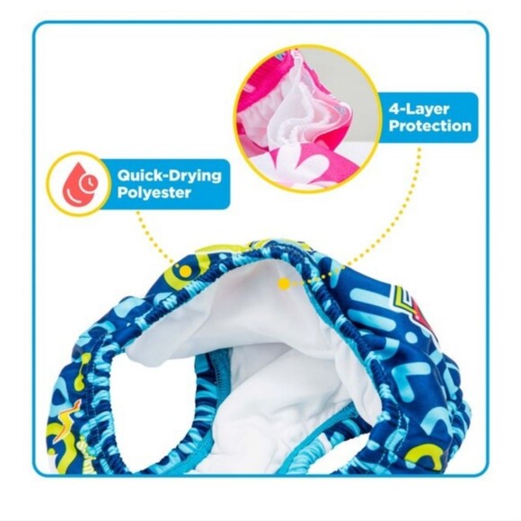 Swim School Reusable Swim diaper Blue Shark and Octopus Age 12m and up  18-22lb - Picture 5 of 11